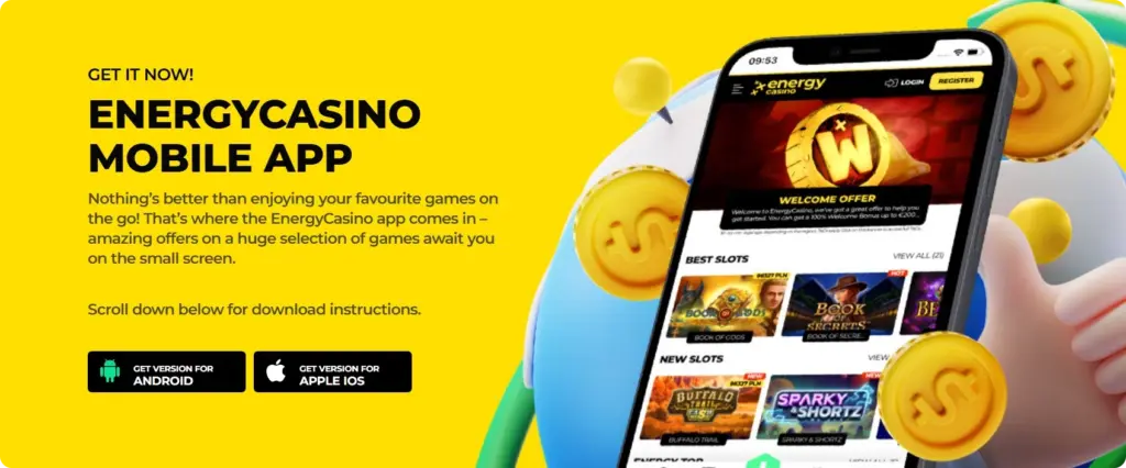 Energycasino mobile app pagina